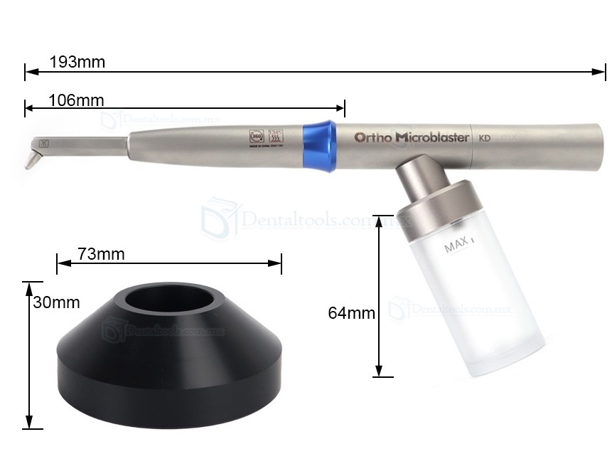 Microarenador intraoral de &oacute;xido de aluminio compatible con acople KaVo